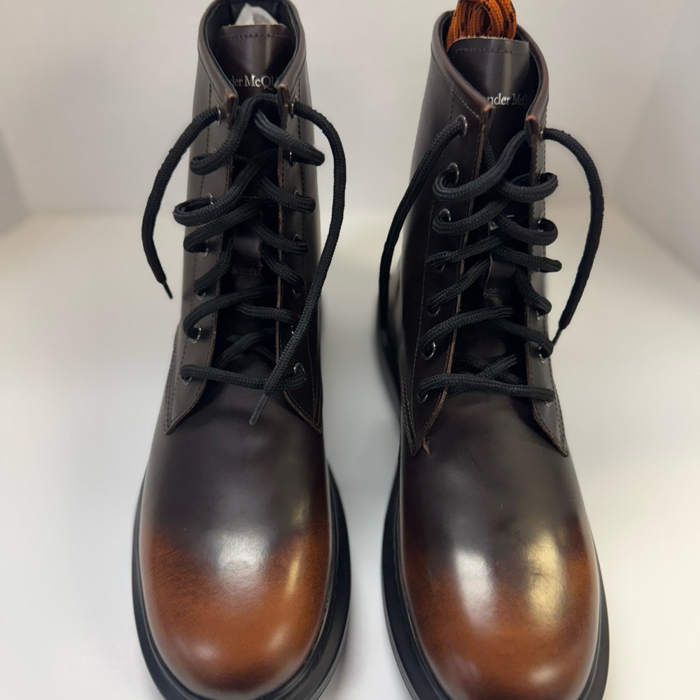 Alexander McQueen Men's Dark Brown Leather Boots